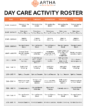 Day care activity roaster